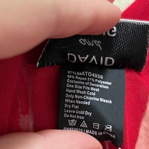 David and Young Red Floral Lace Fringe Kimono Burgundy Style ATO4050 OS NWT - Picture 6 of 7